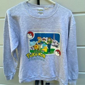 Vintage Pokémon Sweatshirt 1999 TV Show Gotta Catch ‘Em All Pullover Crewneck